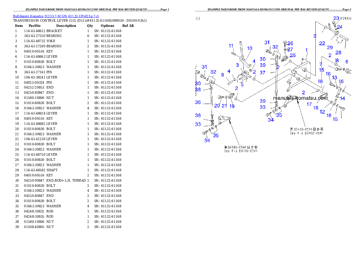 Protected: D21Q-7-M S/N 61132-UP Partsbook