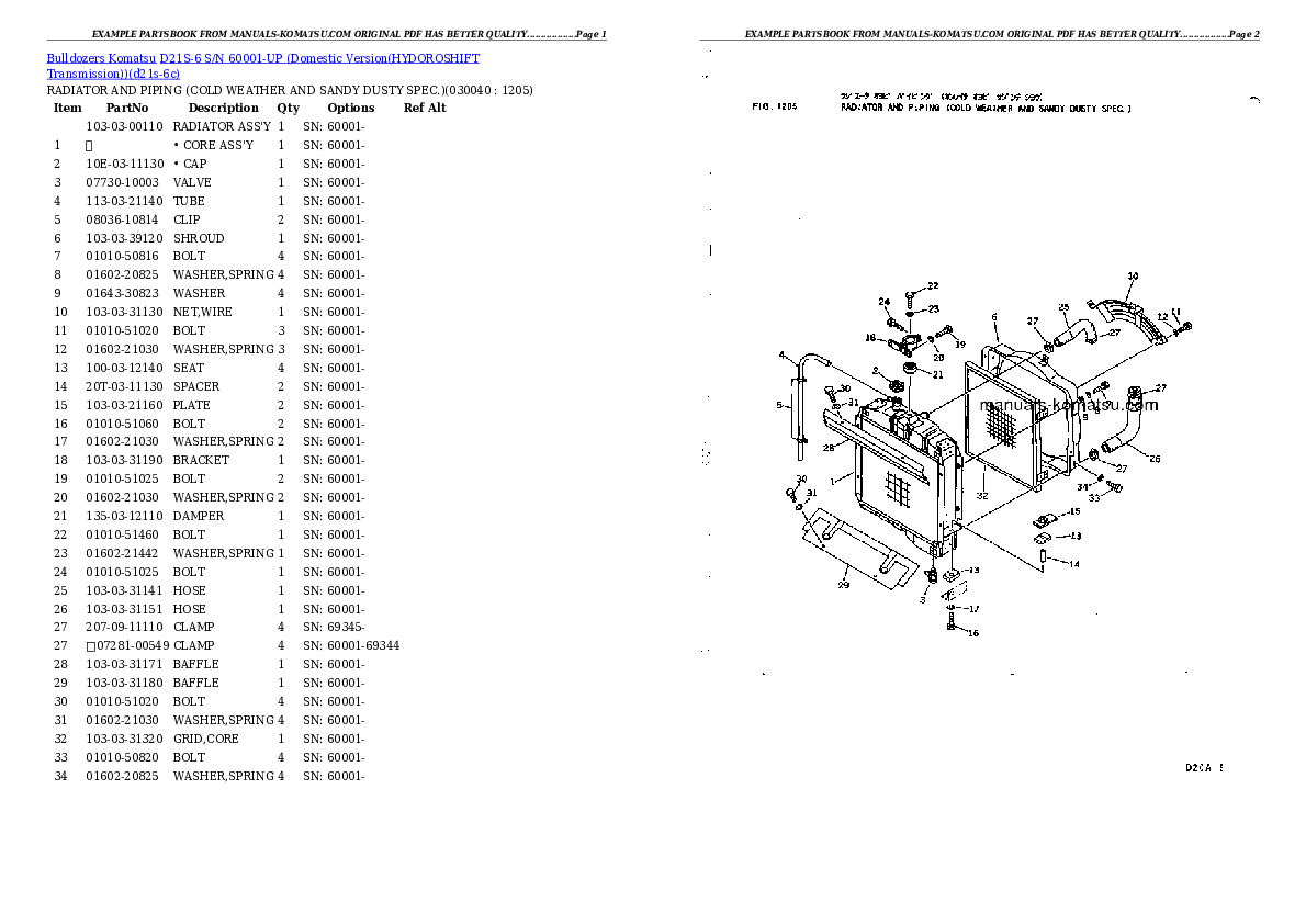Protected: D21S-6 S/N 60001-UP (Domestic Version(HYDOROSHIFT Transmission)) Partsbook
