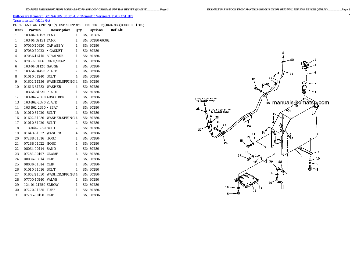 Protected: D21S-6 S/N 60001-UP (Domestic Version(HYDOROSHIFT Transmission)) Partsbook