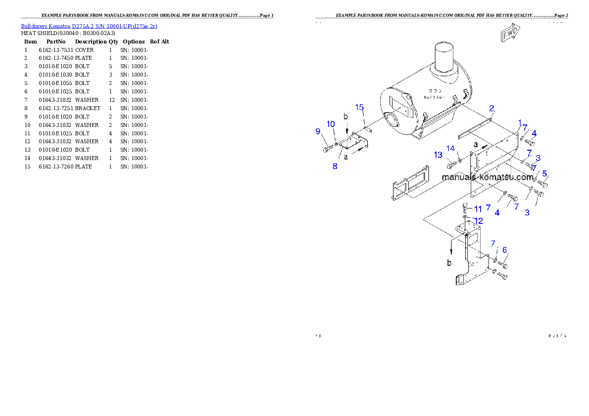 Protected: D275A-2 S/N 10001-UP Partsbook