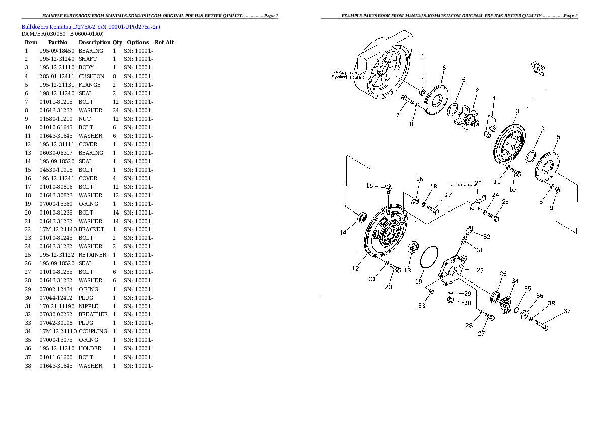 Protected: D275A-2 S/N 10001-UP Partsbook
