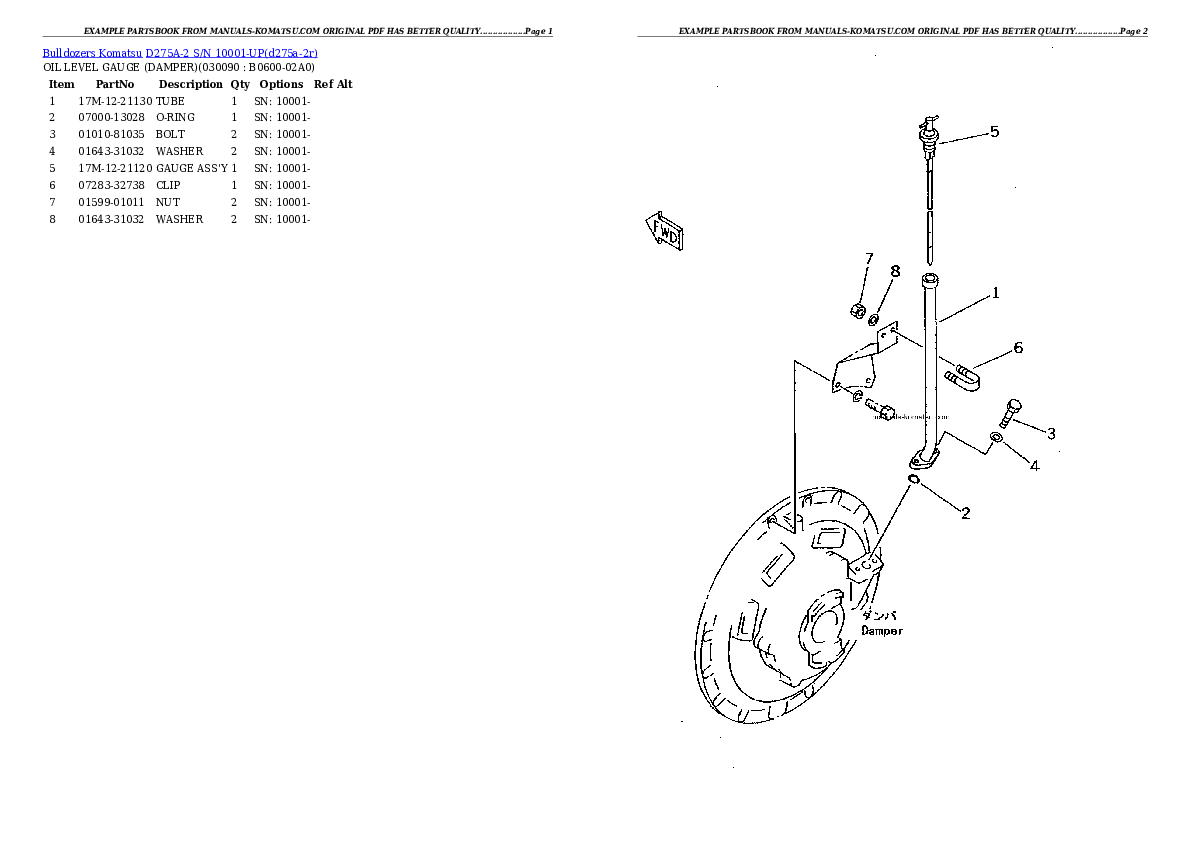 Protected: D275A-2 S/N 10001-UP Partsbook