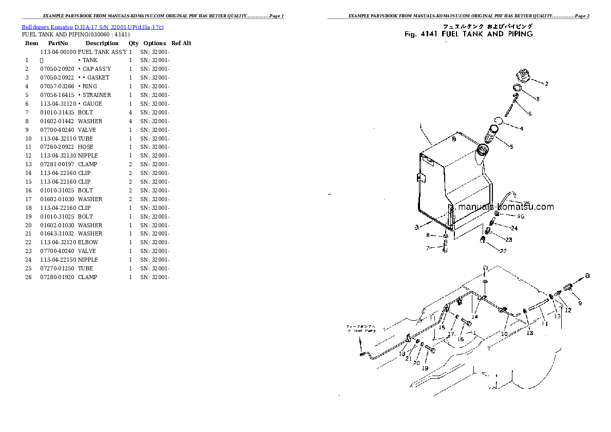 Protected: D31A-17 S/N 32001-UP Partsbook