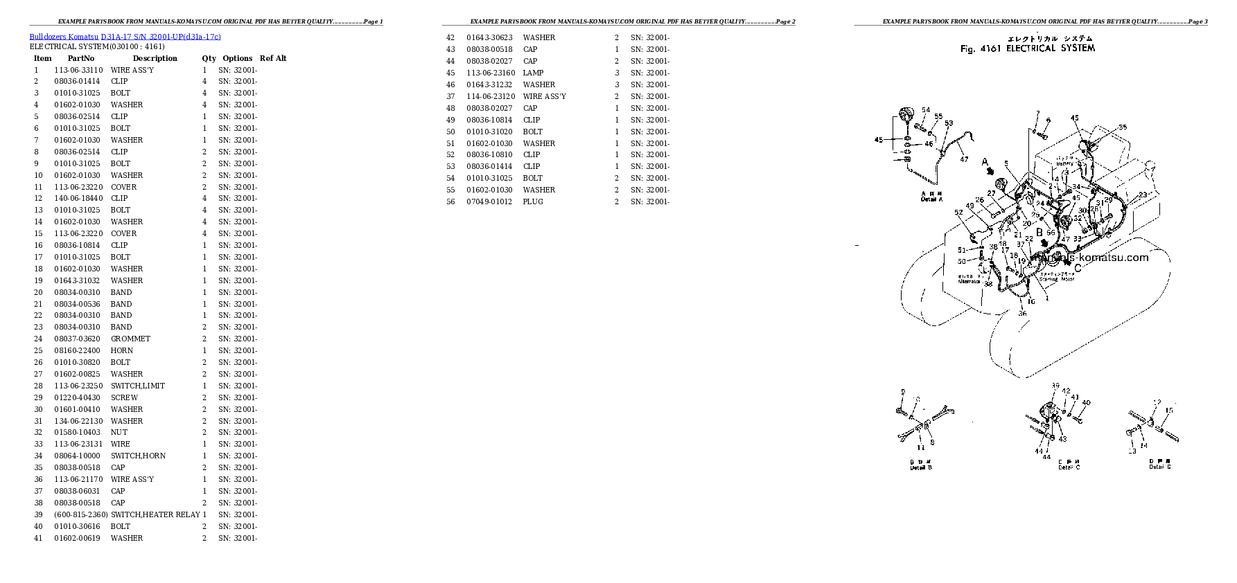 Protected: D31A-17 S/N 32001-UP Partsbook