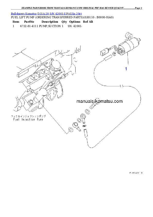 Protected: D31A-20 S/N 42001-UP Partsbook
