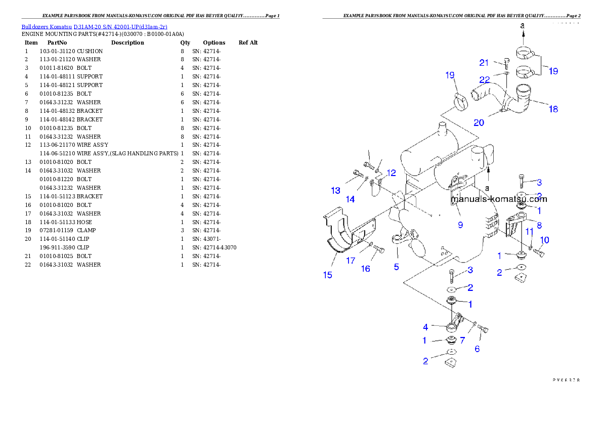 Protected: D31AM-20 S/N 42001-UP Partsbook