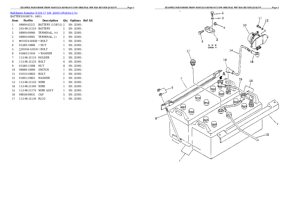 Protected: D31E-17 S/N 32001-UP Partsbook