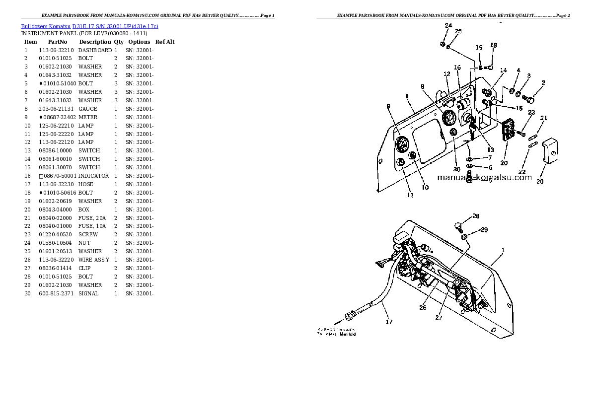 Protected: D31E-17 S/N 32001-UP Partsbook