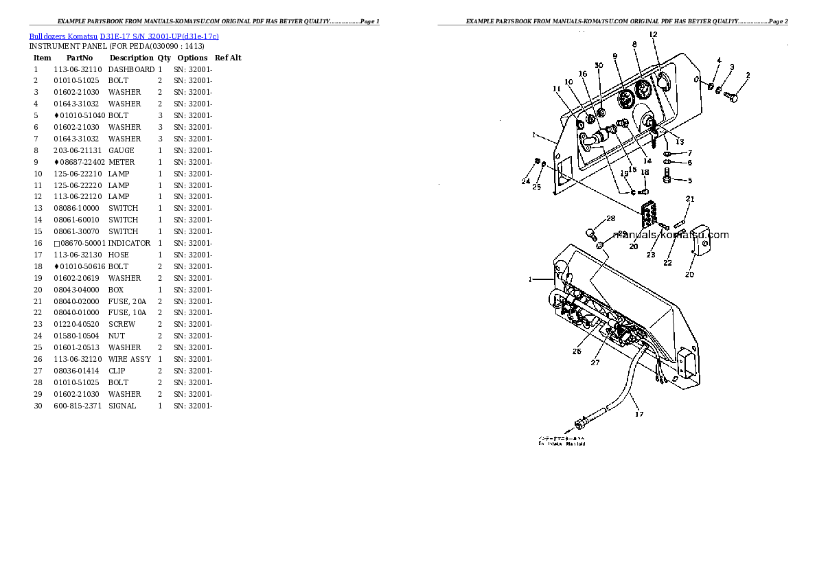 Protected: D31E-17 S/N 32001-UP Partsbook