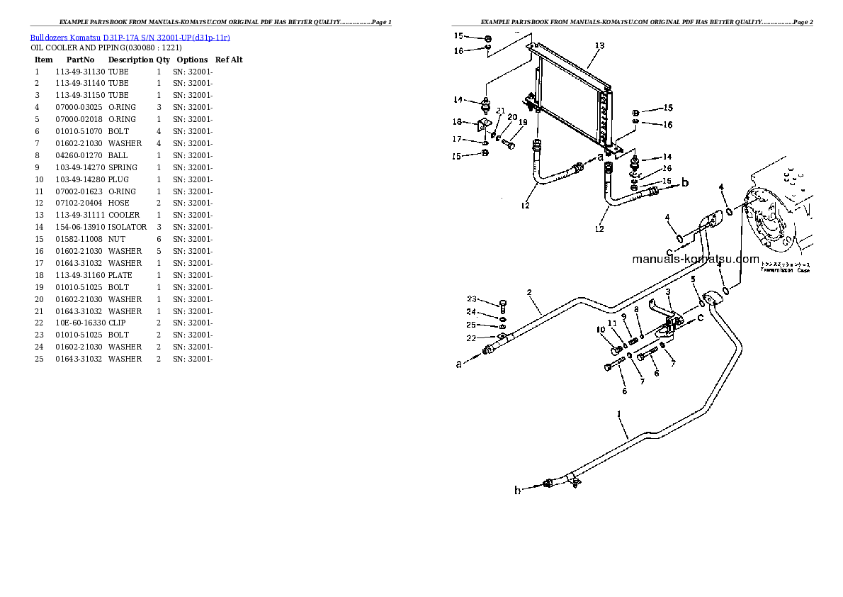 Protected: D31P-17A S/N 32001-UP Partsbook
