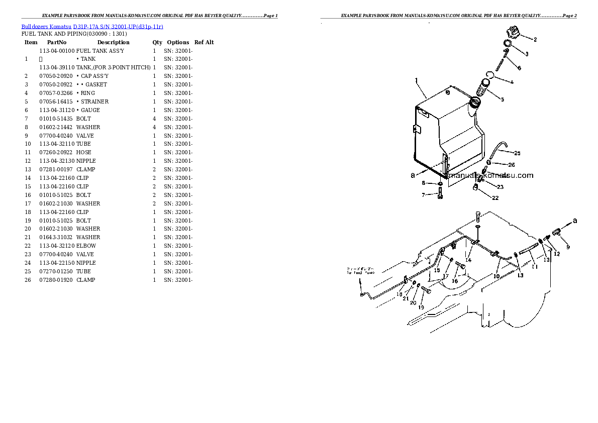 Protected: D31P-17A S/N 32001-UP Partsbook