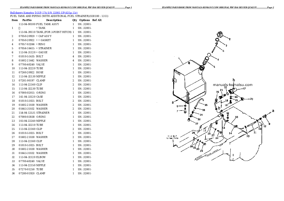 Protected: D31P-17A S/N 32001-UP Partsbook