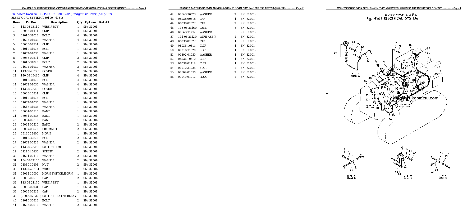 Protected: D31P-17 S/N 32001-UP (Straight Tilt Dozer) Partsbook