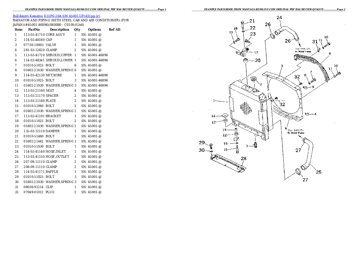 Protected: D31PG-20A S/N 45001-UP Partsbook