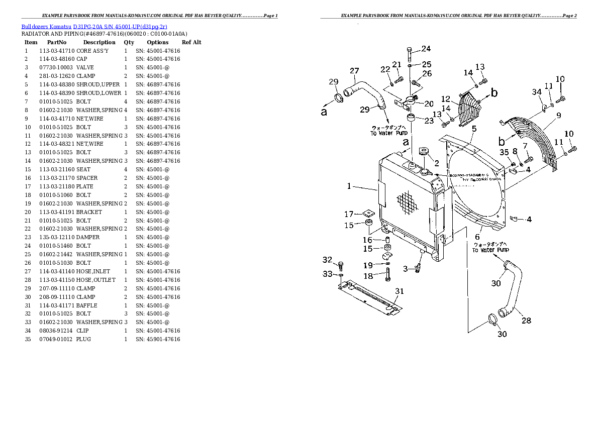 Protected: D31PG-20A S/N 45001-UP Partsbook