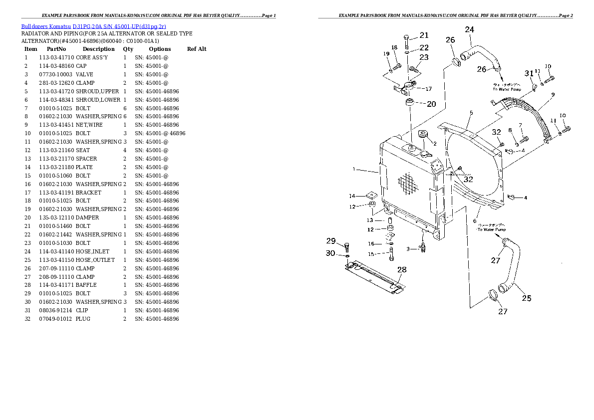 Protected: D31PG-20A S/N 45001-UP Partsbook