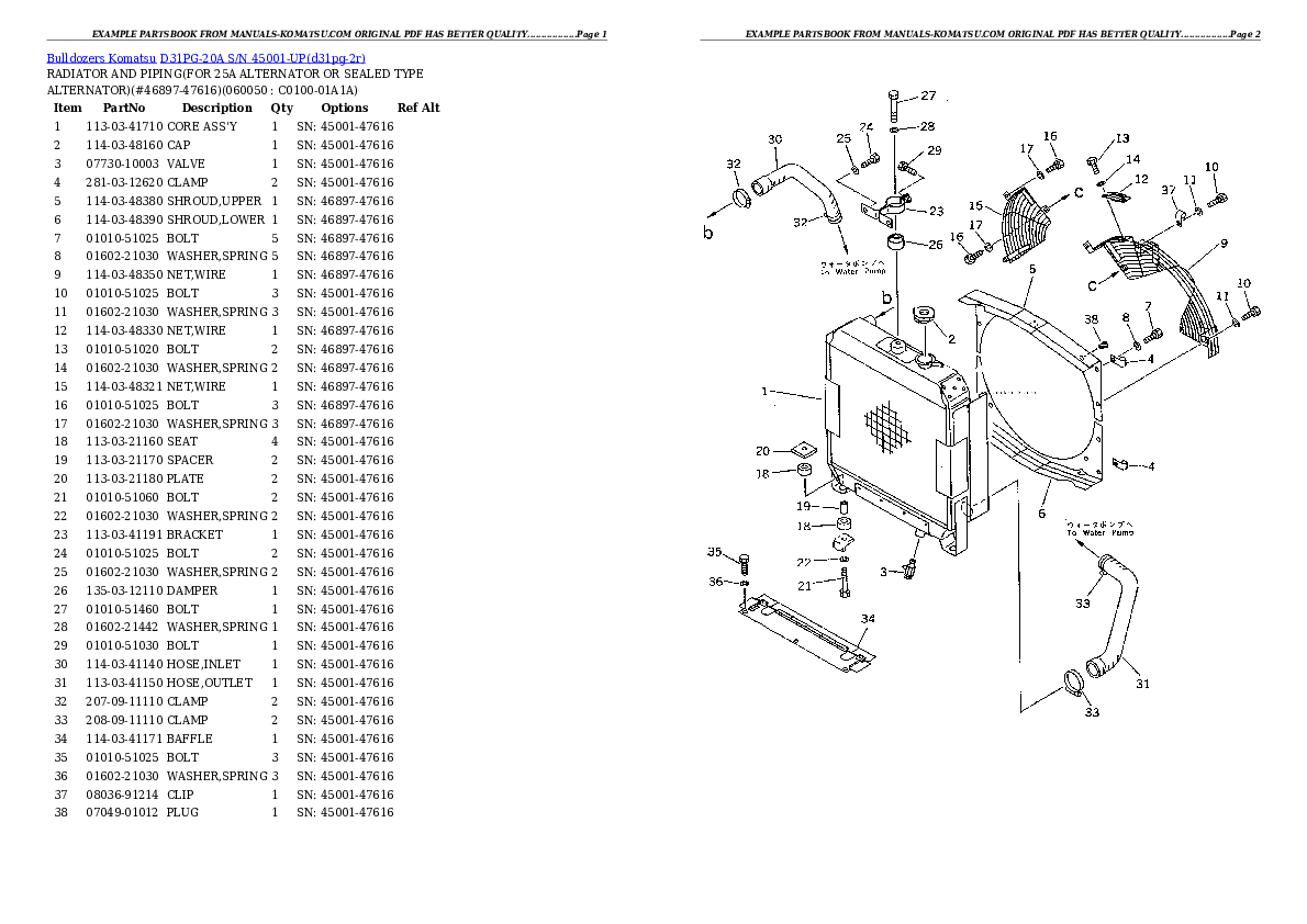 Protected: D31PG-20A S/N 45001-UP Partsbook