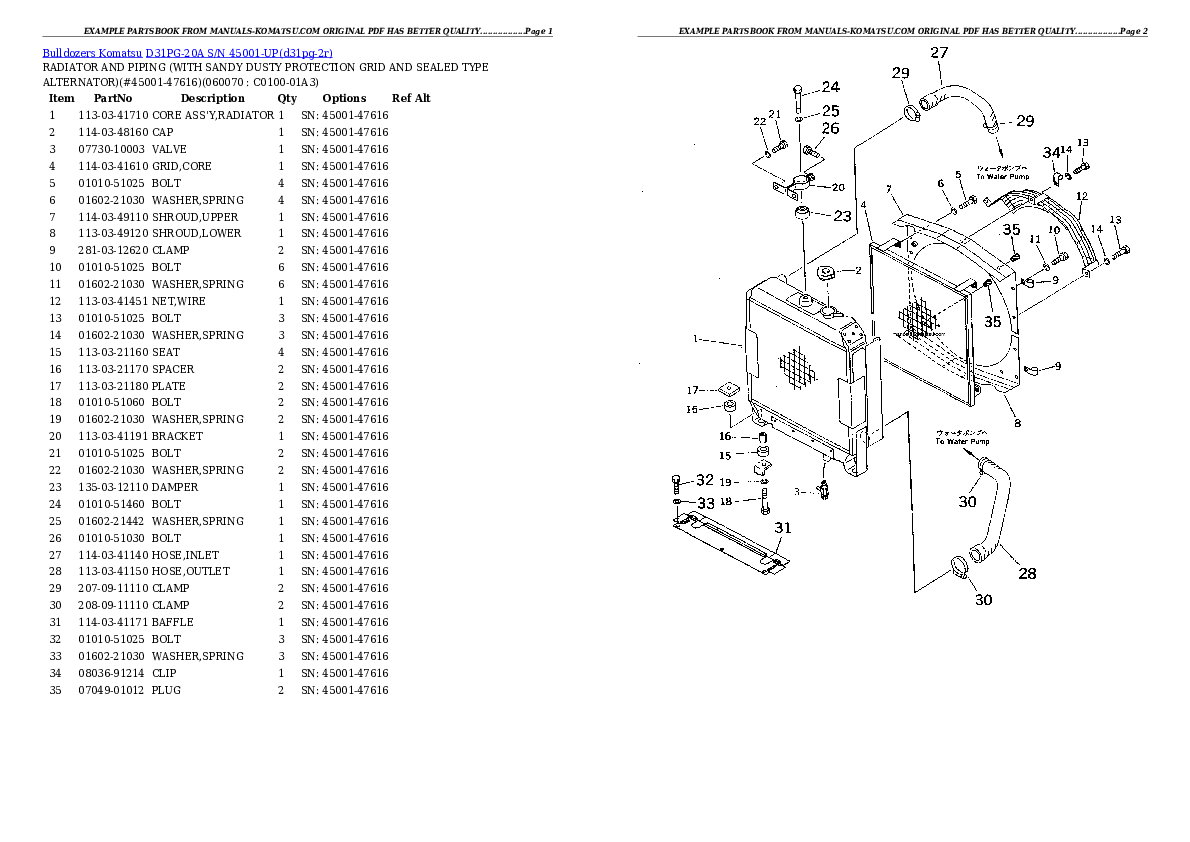 Protected: D31PG-20A S/N 45001-UP Partsbook