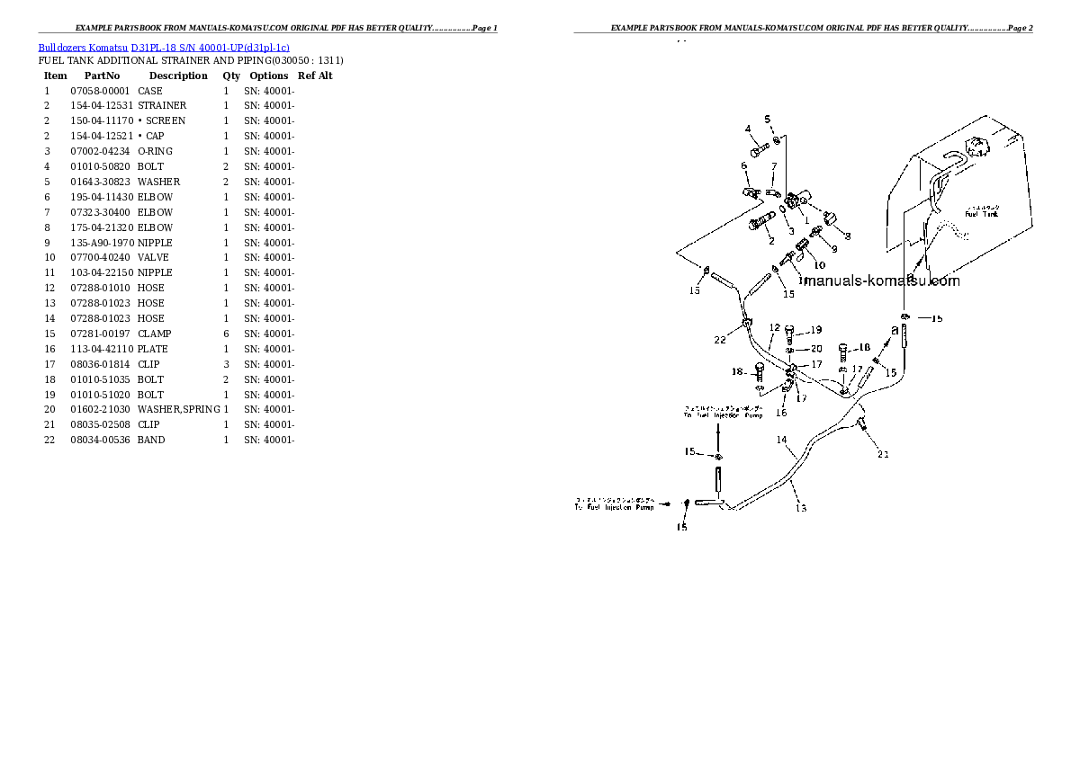 Protected: D31PL-18 S/N 40001-UP Partsbook