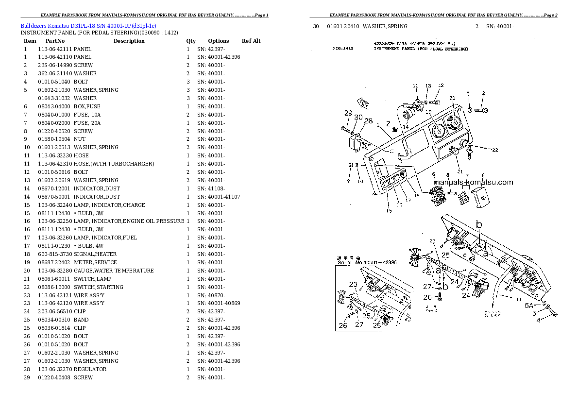 Protected: D31PL-18 S/N 40001-UP Partsbook