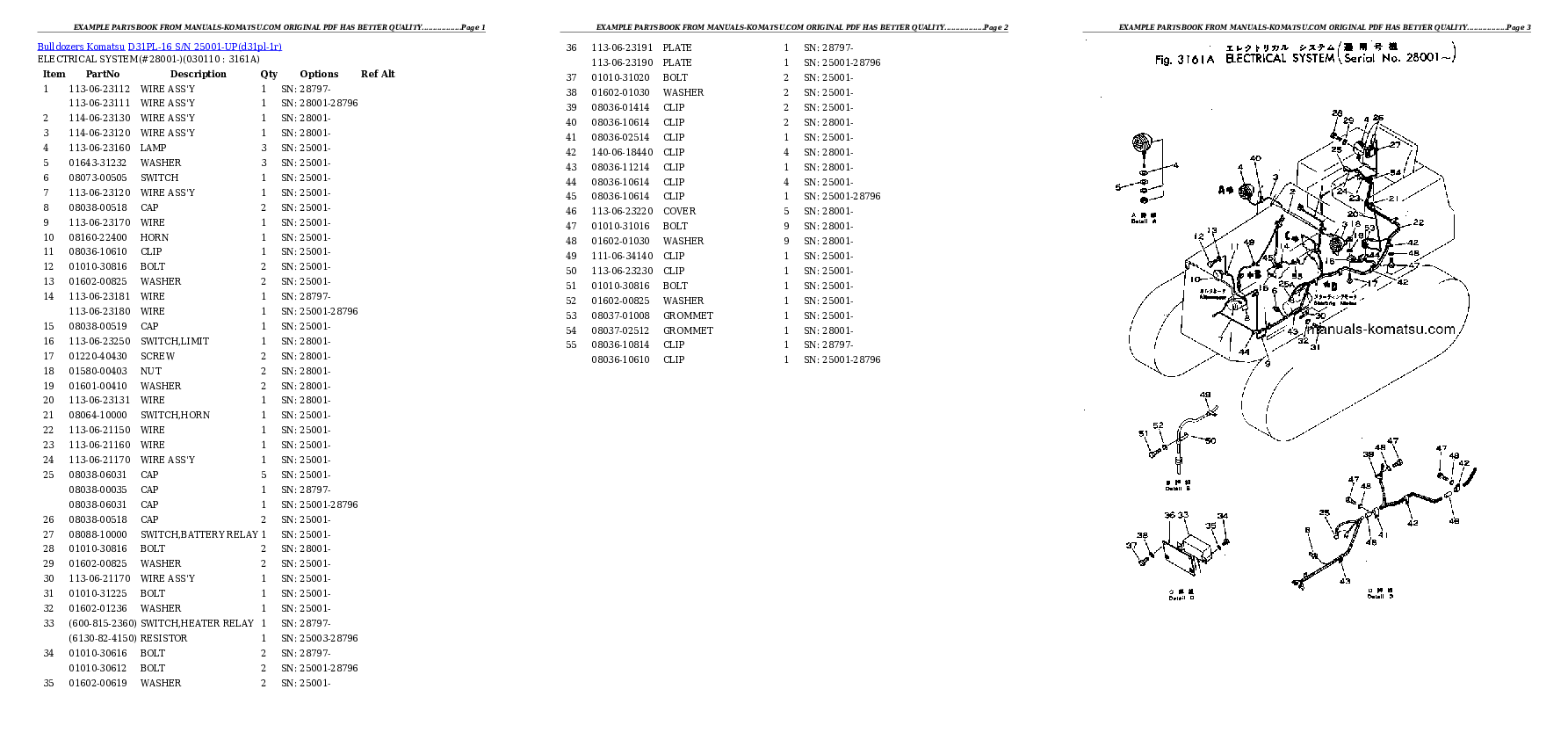 Protected: D31PL-16 S/N 25001-UP Partsbook