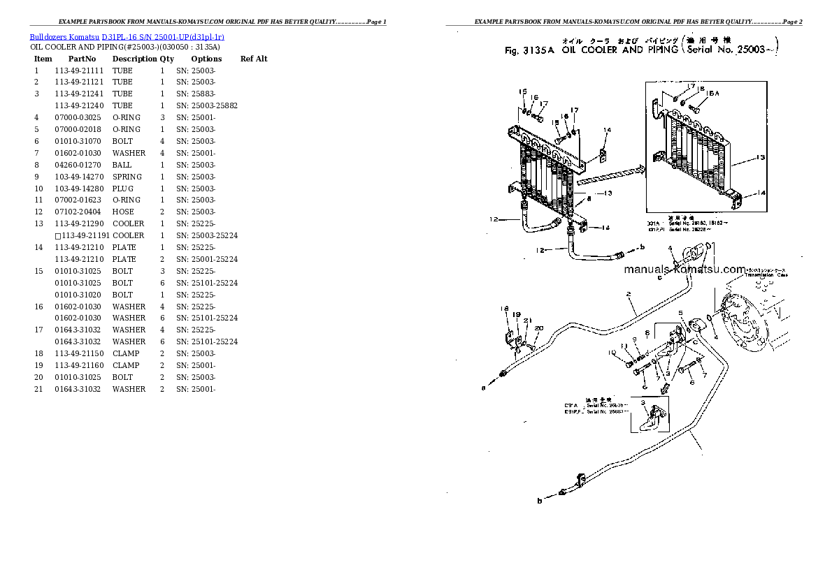 Protected: D31PL-16 S/N 25001-UP Partsbook
