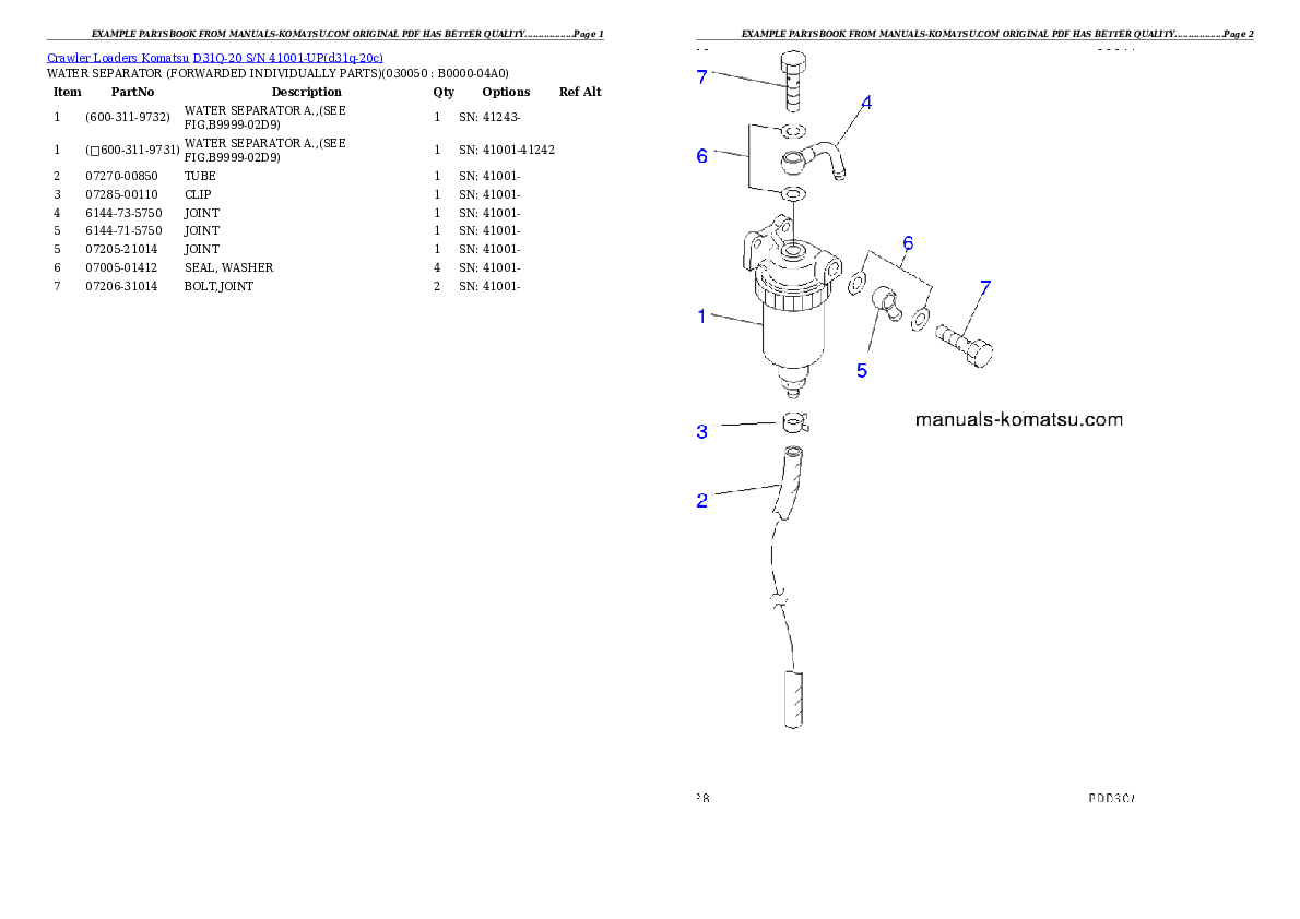 Protected: D31Q-20 S/N 41001-UP Partsbook