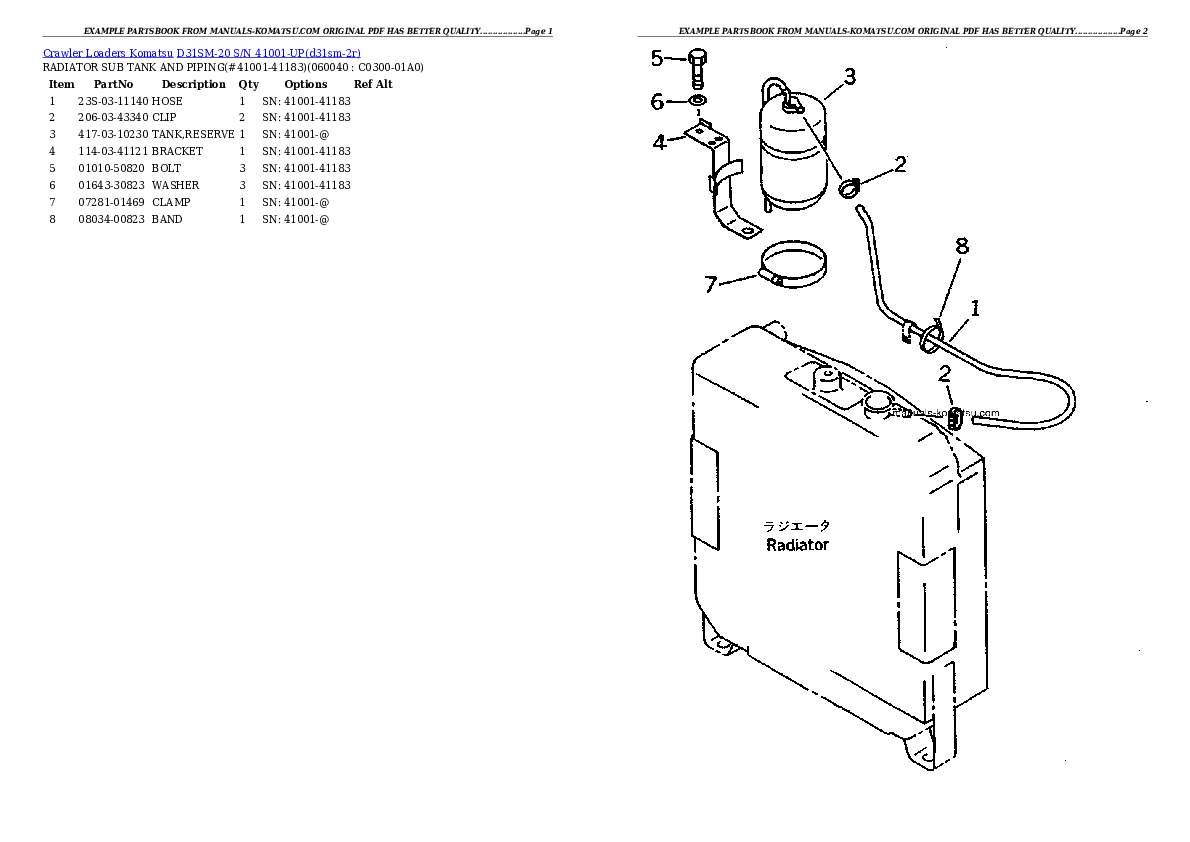 Protected: D31SM-20 S/N 41001-UP Partsbook