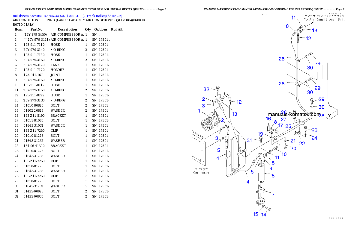 Protected: D375A-3A S/N 17001-UP (7 Track Roller) Partsbook