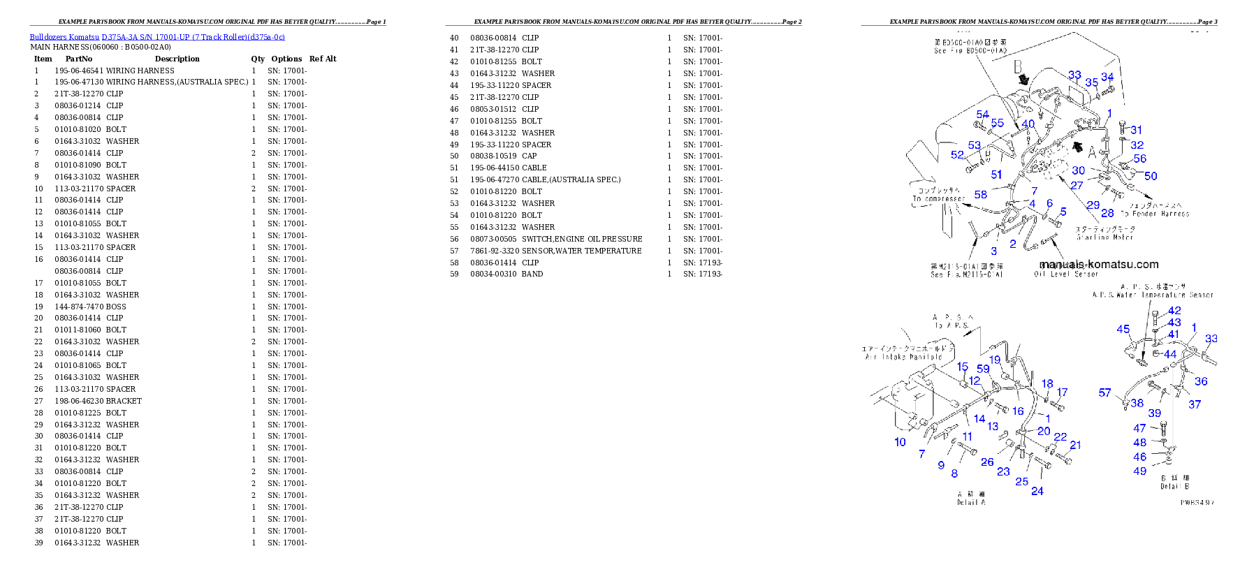 Protected: D375A-3A S/N 17001-UP (7 Track Roller) Partsbook