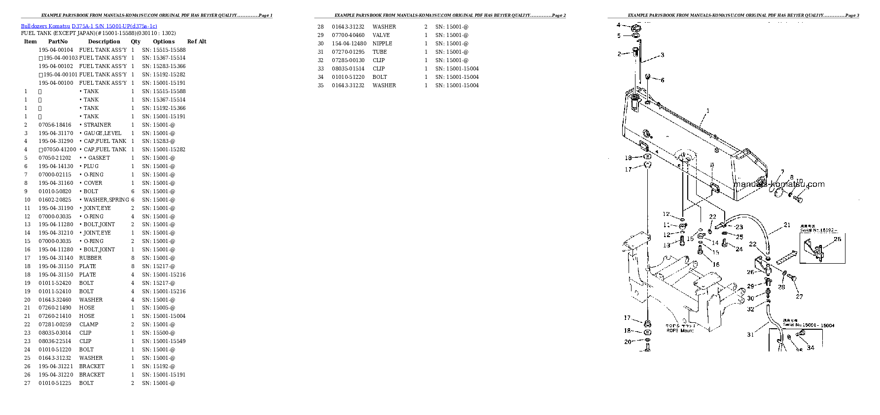 Protected: D375A-1 S/N 15001-UP Partsbook