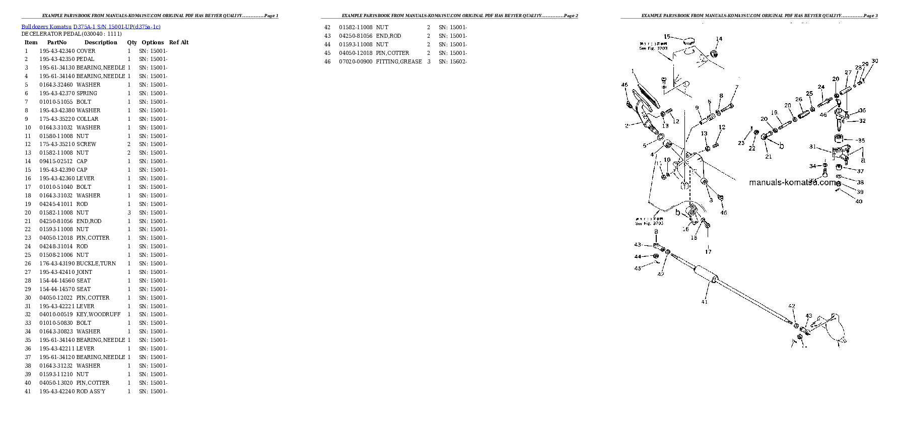 Protected: D375A-1 S/N 15001-UP Partsbook
