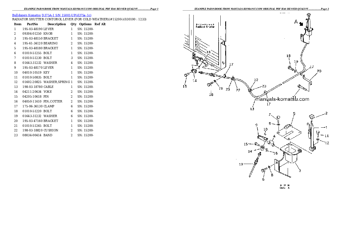 Protected: D375A-1 S/N 15001-UP Partsbook