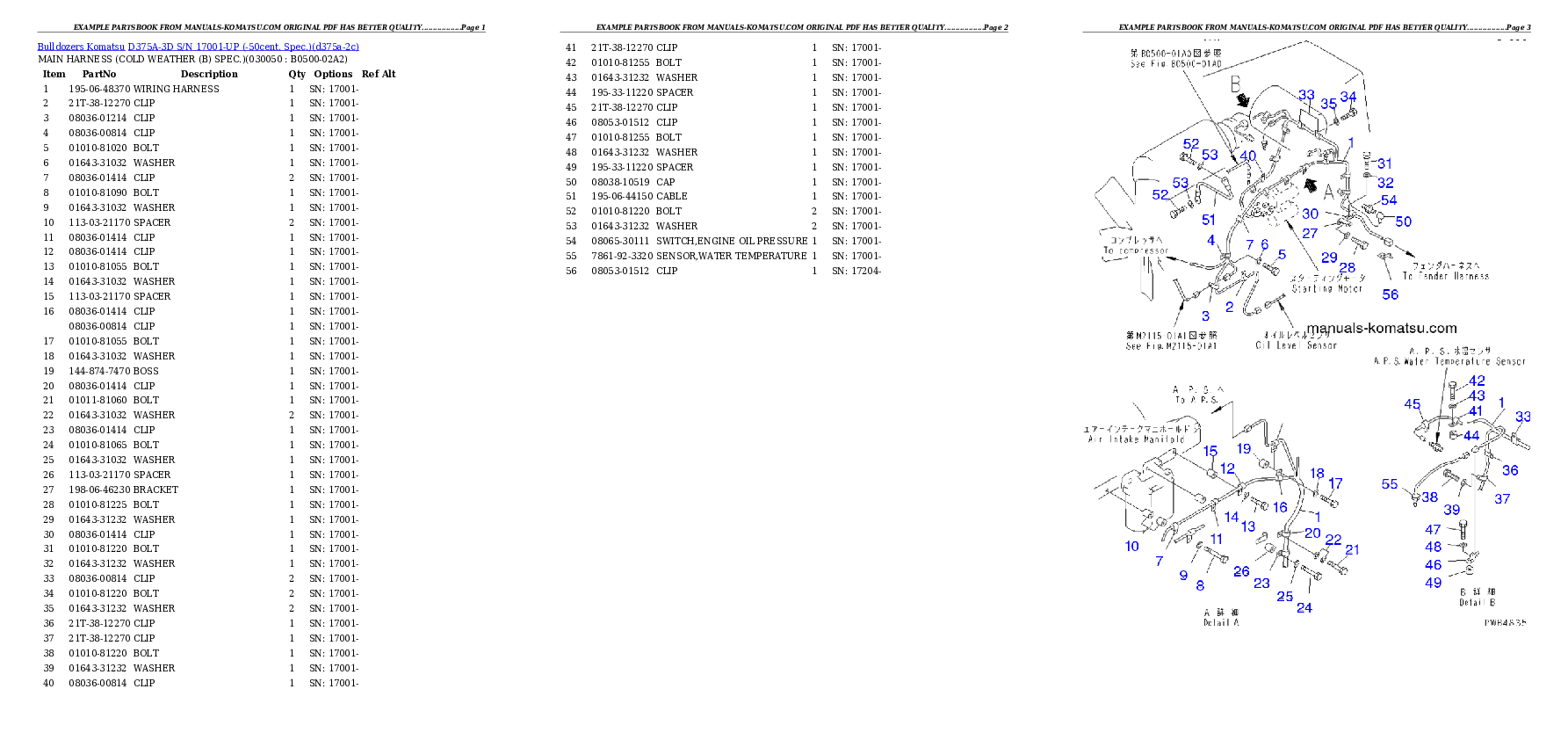 Protected: D375A-3D S/N 17001-UP (-50cent. Spec.) Partsbook