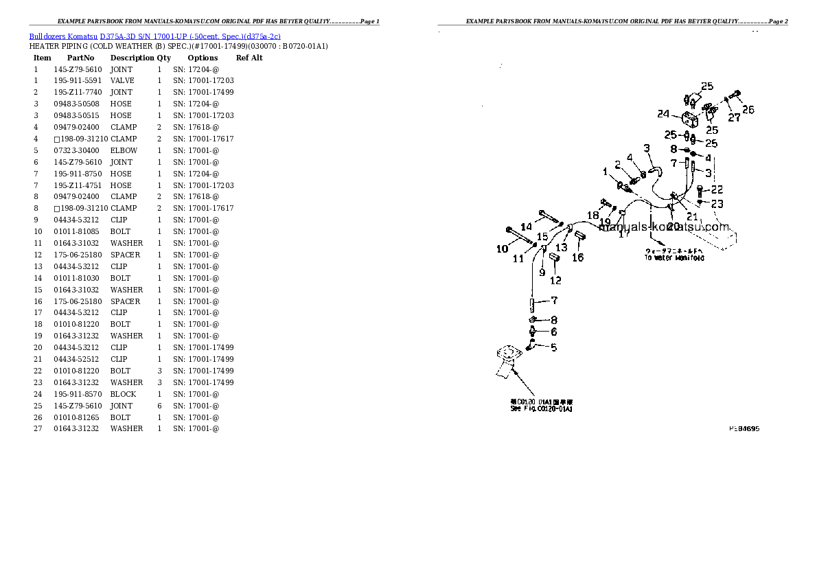 Protected: D375A-3D S/N 17001-UP (-50cent. Spec.) Partsbook