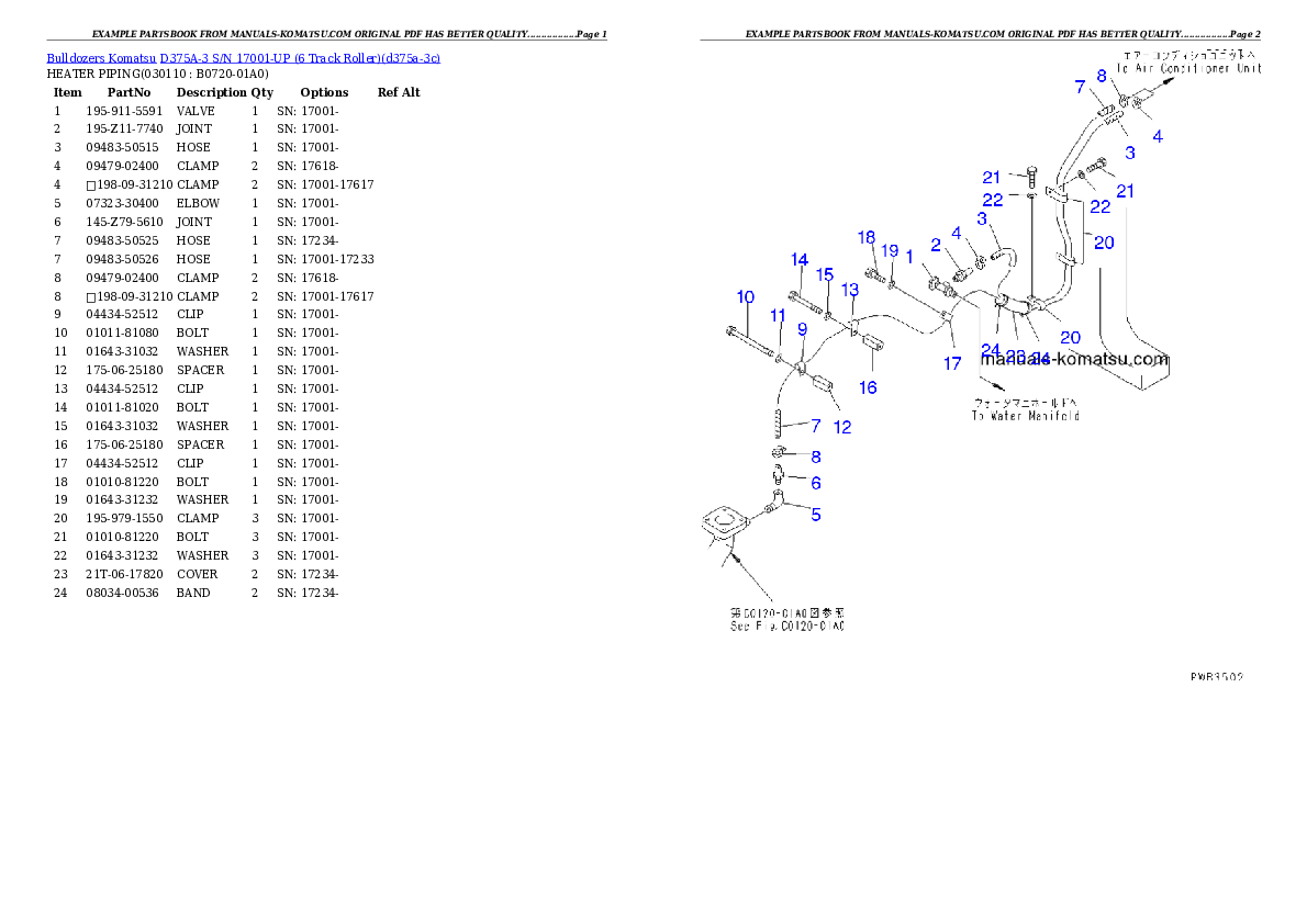 Protected: D375A-3 S/N 17001-UP (6 Track Roller) Partsbook