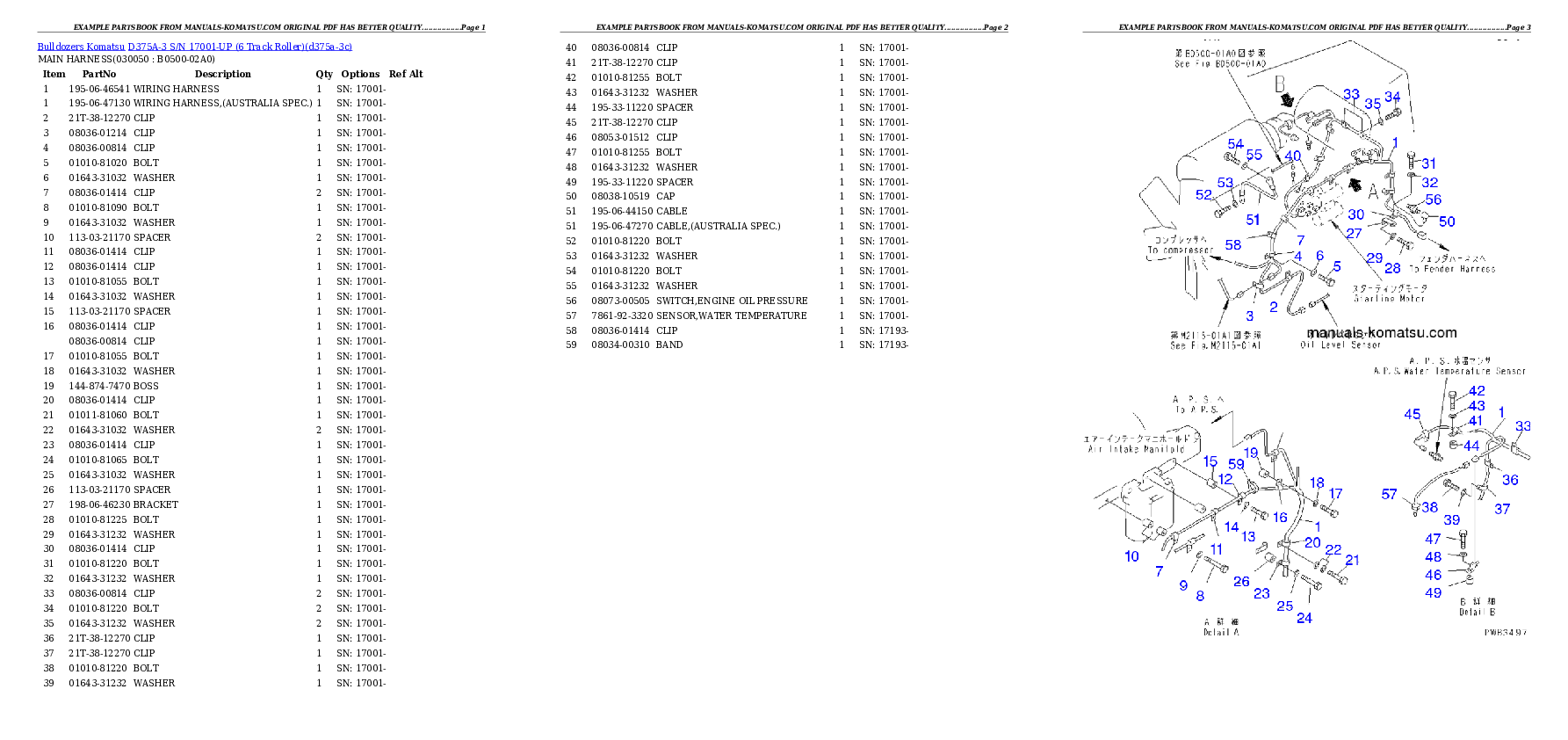 Protected: D375A-3 S/N 17001-UP (6 Track Roller) Partsbook