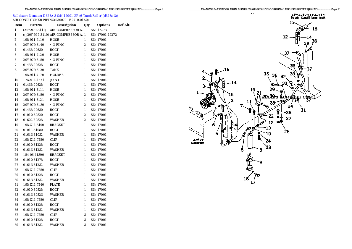 Protected: D375A-3 S/N 17001-UP (6 Track Roller) Partsbook