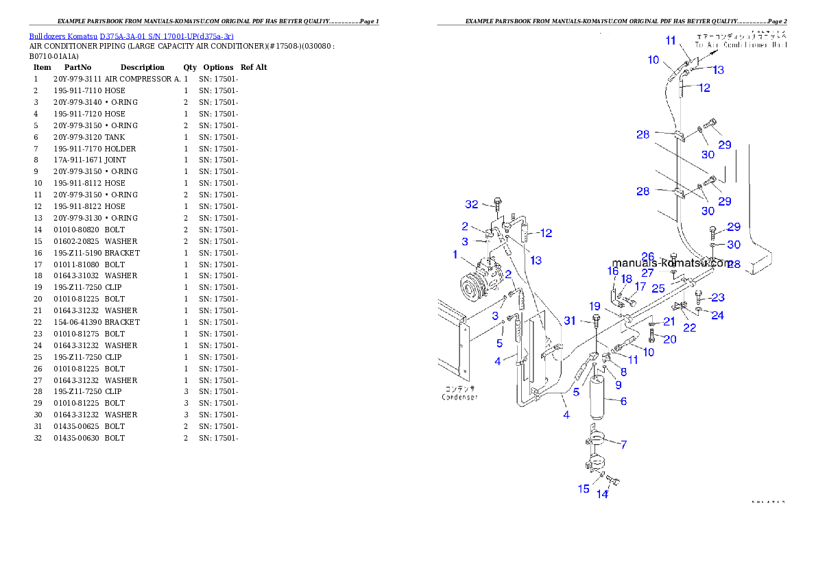 Protected: D375A-3A-01 S/N 17001-UP Partsbook