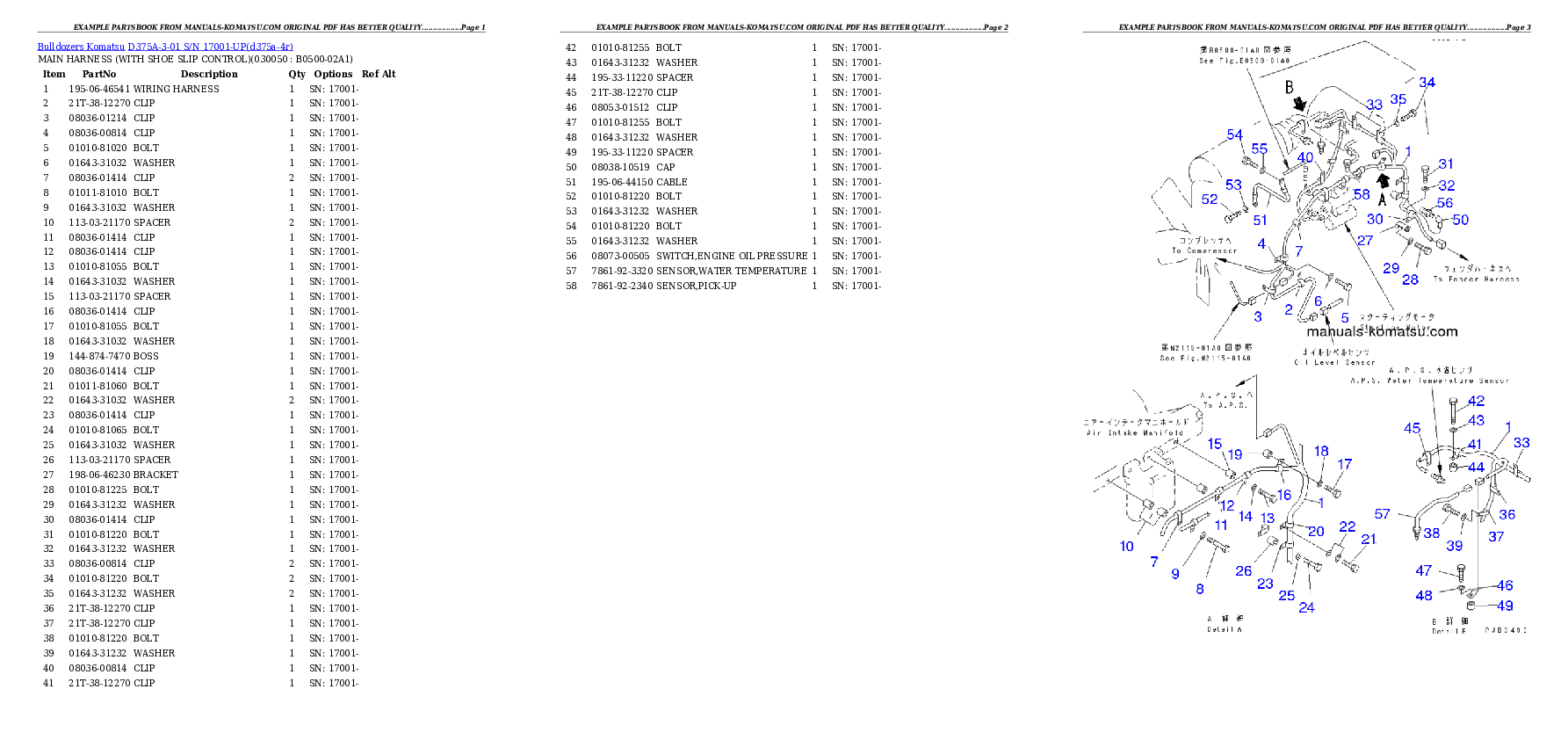 Protected: D375A-3-01 S/N 17001-UP Partsbook