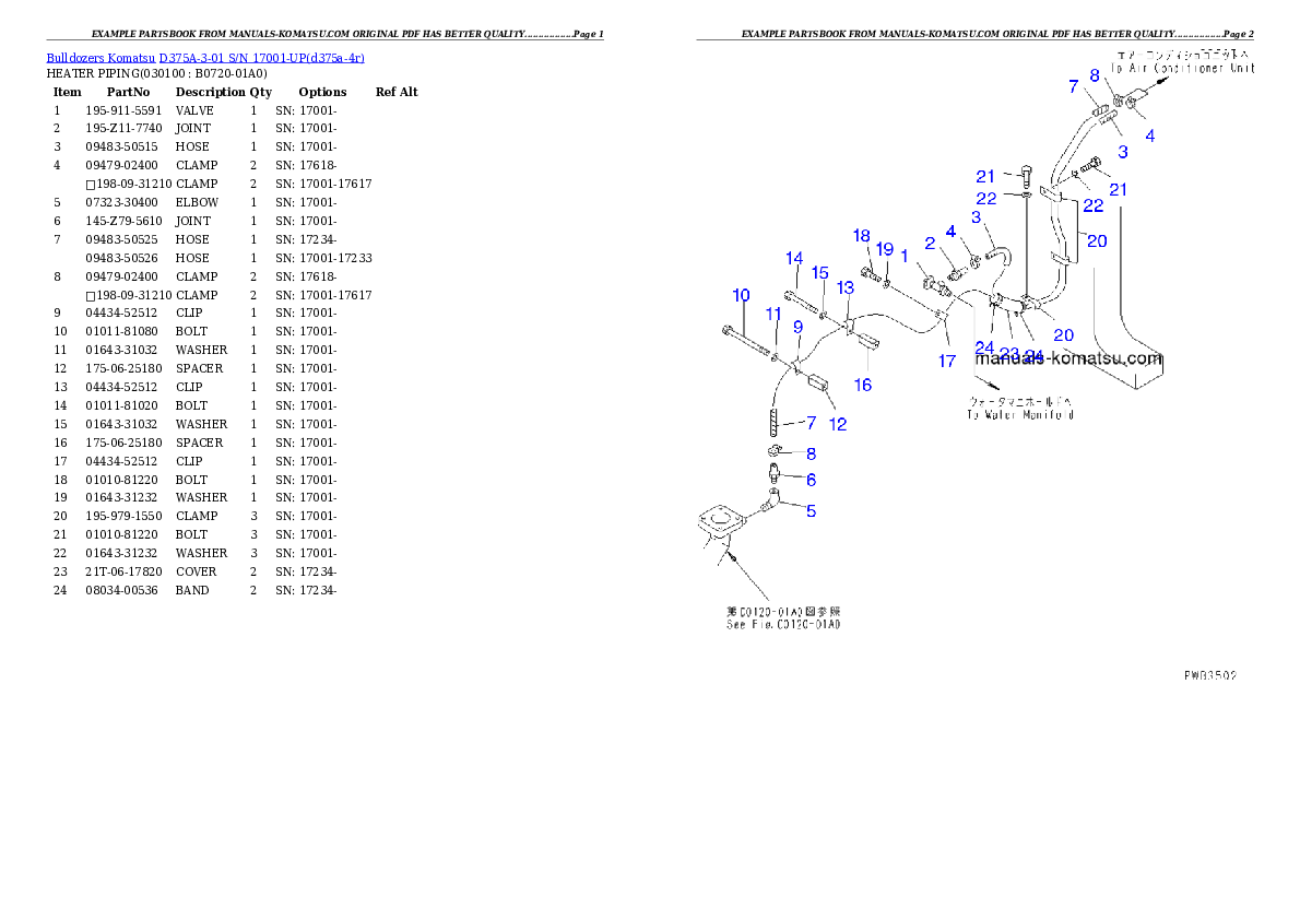 Protected: D375A-3-01 S/N 17001-UP Partsbook
