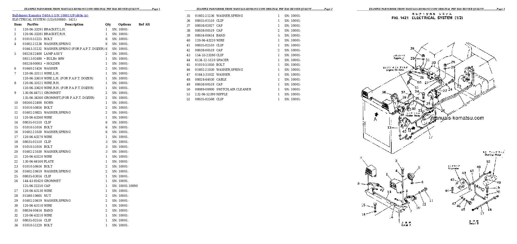 Protected: D40A-5 S/N 10001-UP Partsbook