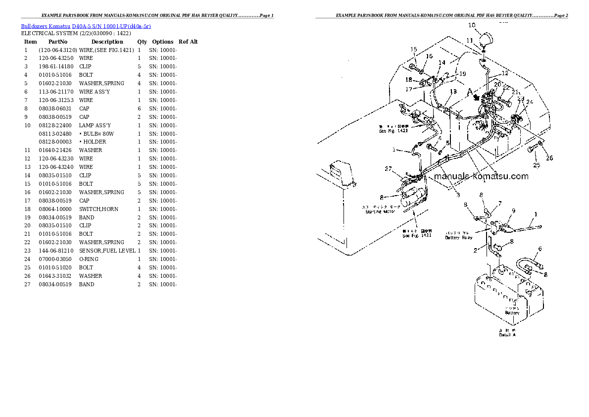 Protected: D40A-5 S/N 10001-UP Partsbook
