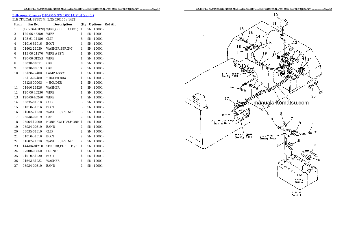 Protected: D40AM-5 S/N 10001-UP Partsbook