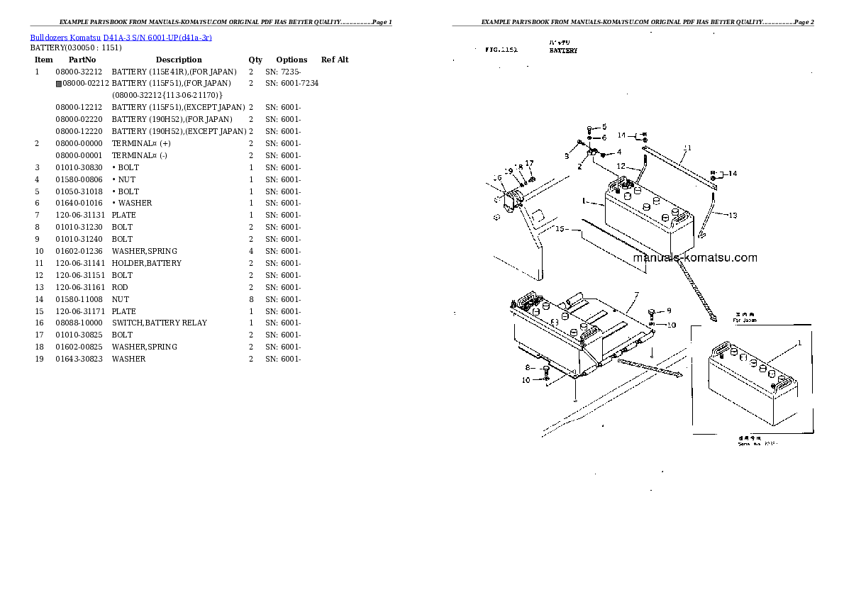 Protected: D41A-3 S/N 6001-UP (Tilt Dozer) Partsbook