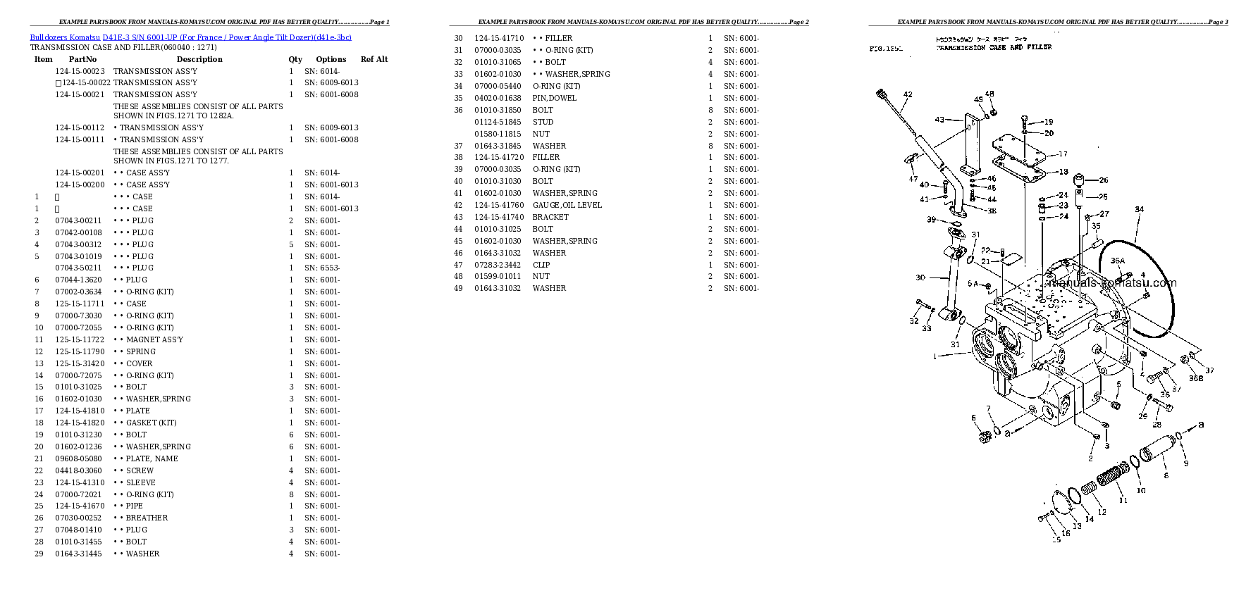 Protected: D41E-3 S/N 6001-UP (For France / Power Angle Tilt Dozer) Partsbook