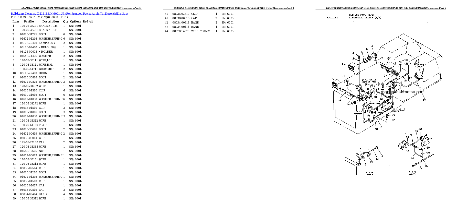 Protected: D41E-3 S/N 6001-UP (For France / Power Angle Tilt Dozer) Partsbook