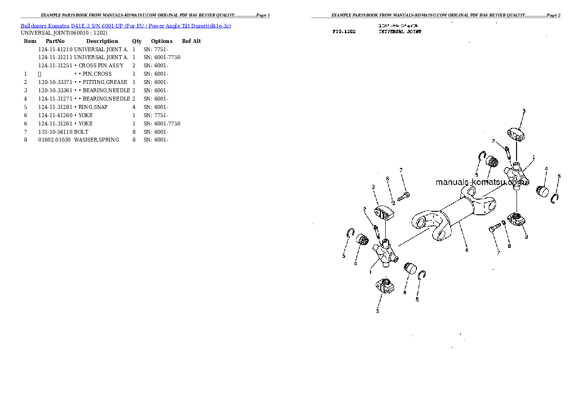 Protected: D41E-3 S/N 6001-UP (For EU / Power Angle Tilt Dozer) Partsbook