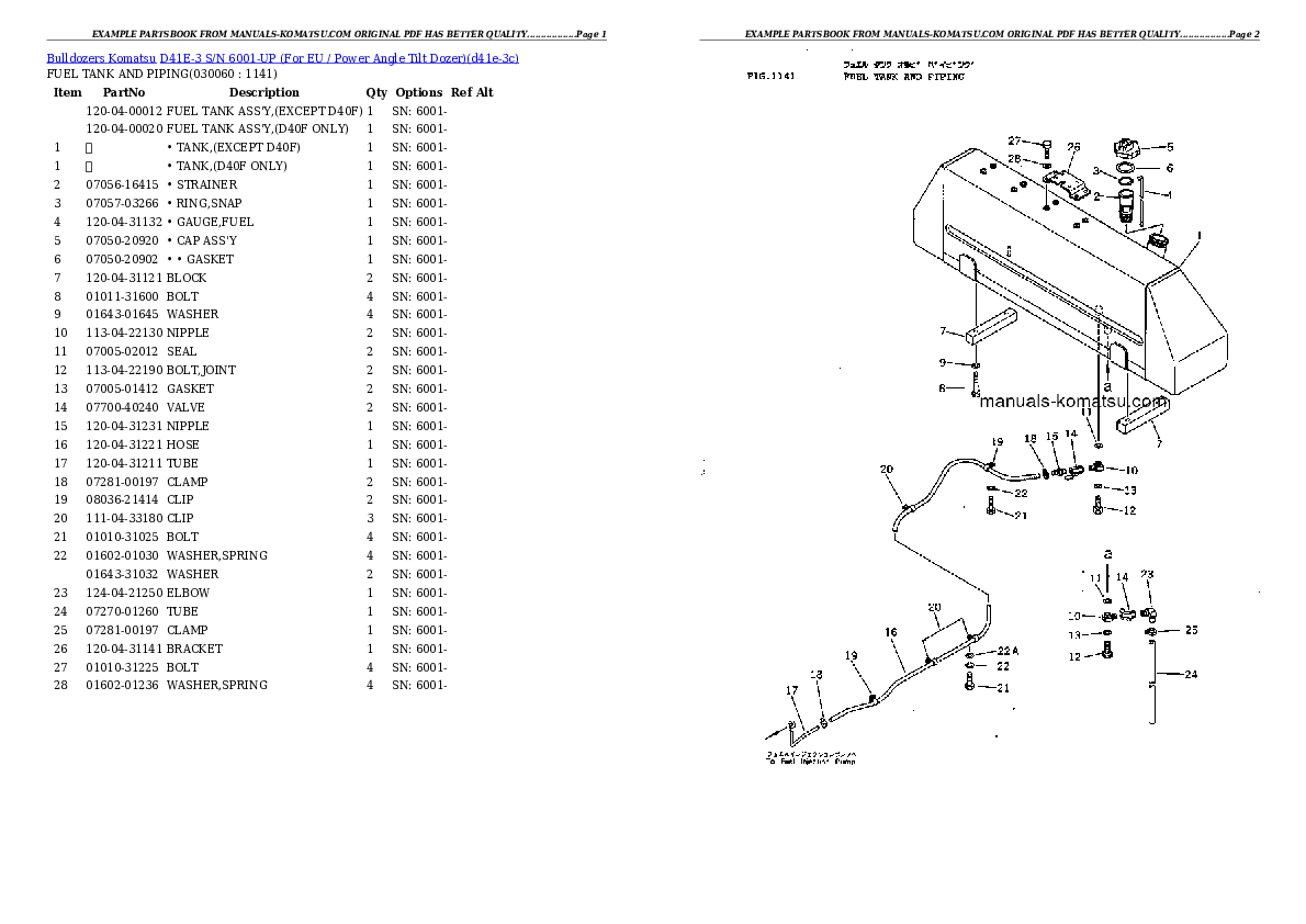 Protected: D41E-3 S/N 6001-UP (For EU / Power Angle Tilt Dozer) Partsbook
