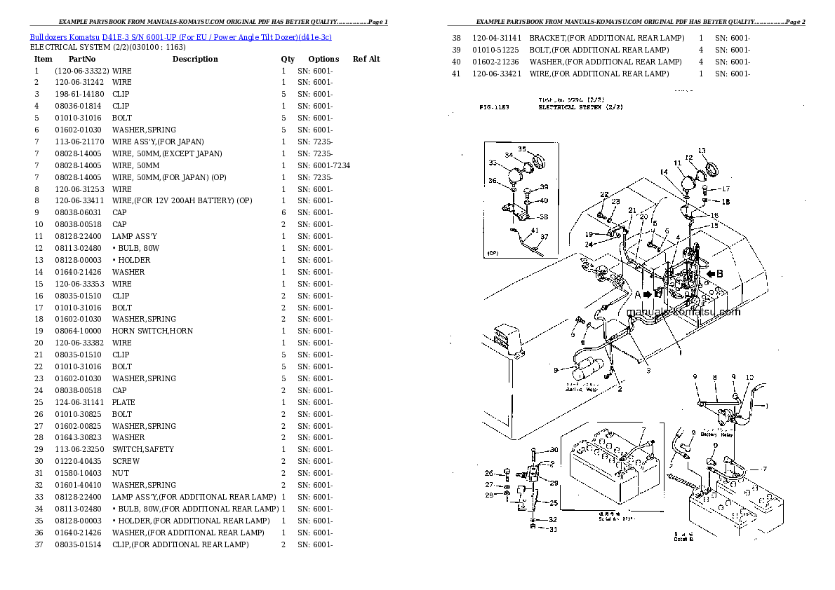 Protected: D41E-3 S/N 6001-UP (For EU / Power Angle Tilt Dozer) Partsbook